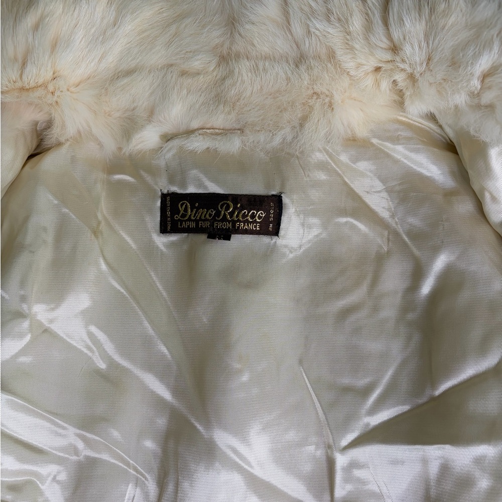 Vintage Dino Ricco Ivory Rabbit Fur Jacket | Lapin Fur Made in France | Size 13 - Picture 14 of 16